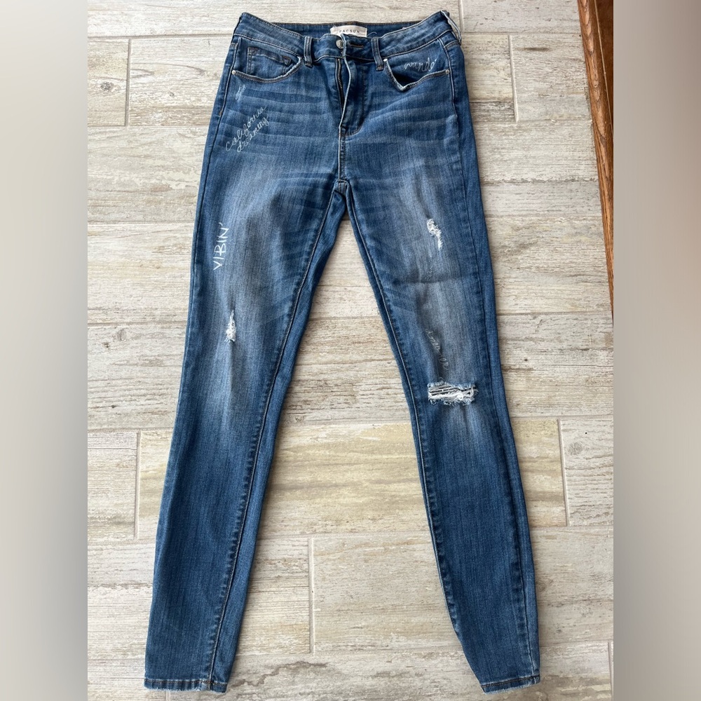 Pacsun Women's Blue Distressed Jeans